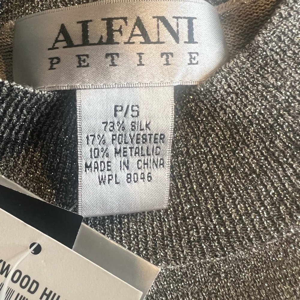 Silver Alfani Sleeveless Small/Petite Top - Picture 4 of 5